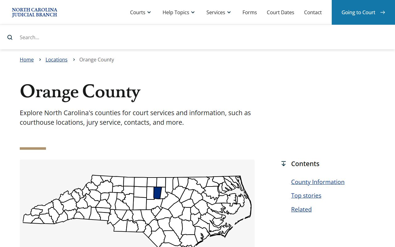Orange County court records after arrest Judicial Branch page