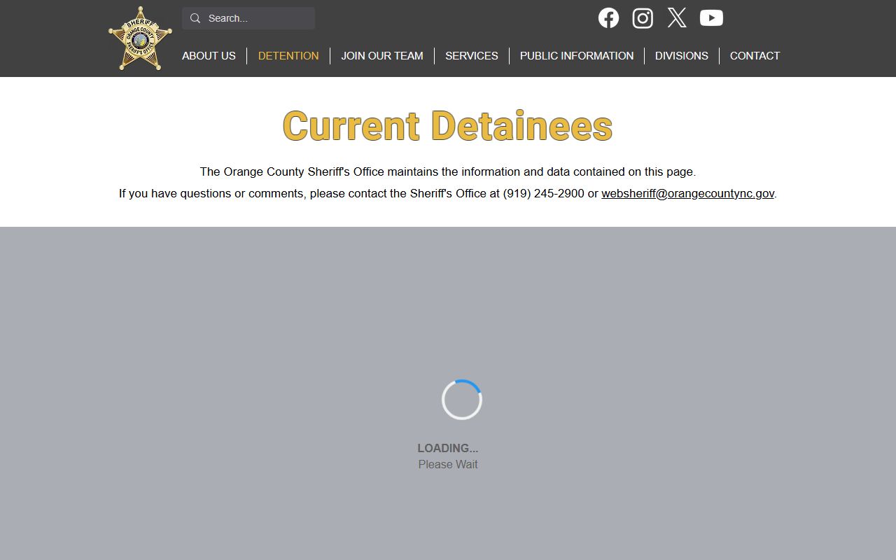 Orange County inmate records current detainees page